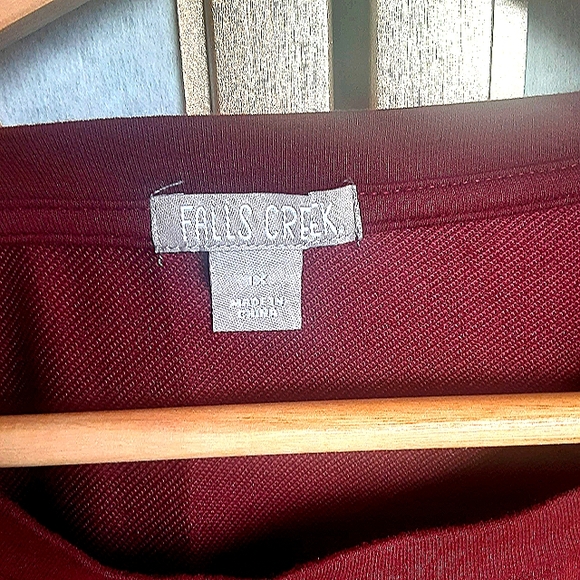 NWT FALLS CREEK Merlot Ruffle Bell Sleeve Top - Picture 5 of 8